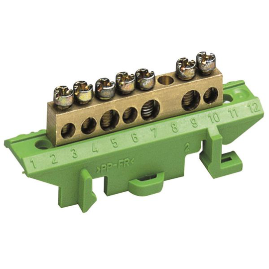 Hager KM07E Jordplint 60 A, mässing 3x16 + 4x10 mm²