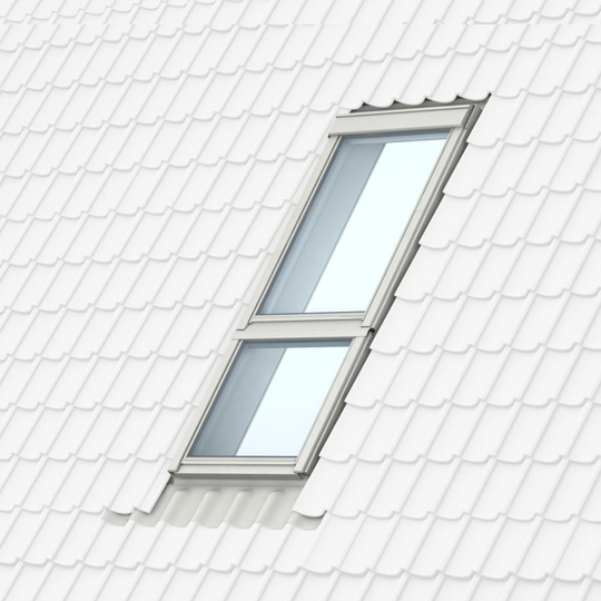 Topphängt och fast Velux kombinerat takfönster 9 x 16, 9 x 9 dm