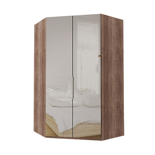 Walk-in garderober Atlanta garderob Spegel, 216 cm, Mörk rustik ek