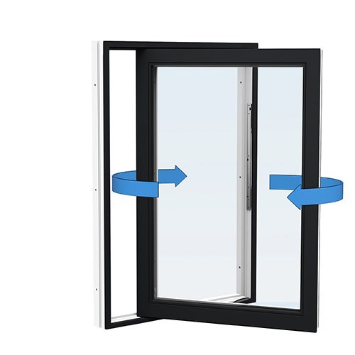 Energi Aluminium Sideswing-fönster 9, 10, Svart