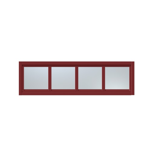 Överljus med spröjs Näs 10x3, Röd, Frostat glas