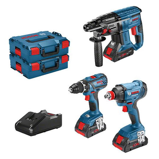 Bosch 18V 3 TOOL KIT Verktygspaket 3 st. verktyg, med batteri och laddare