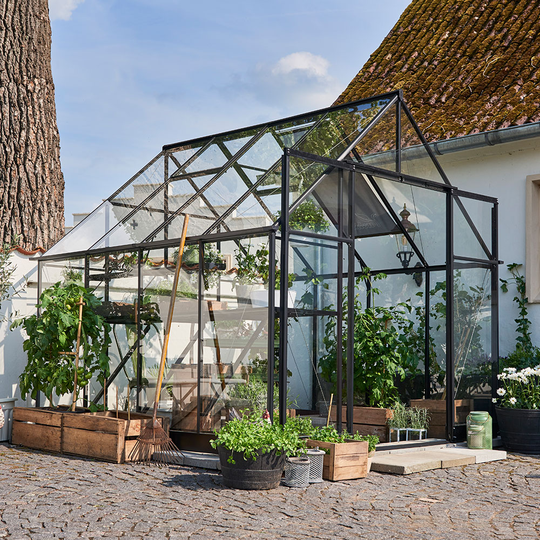 Växthus med sockel Qube + 6,6 m²