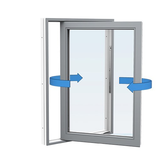 Energi Aluminium Sideswing-fönster 10, 9, Askgrå