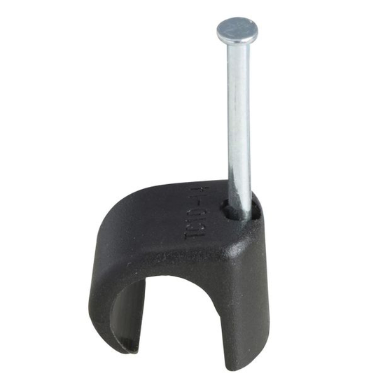 Schneider Electric TC 2021046 Spikclips för rund kabel, 5-7 mm, 100-pack 20 mm längd, svart