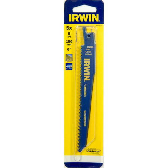Irwin 10504155 Tigersågblad 150 mm, 6 TPI, 5-pack