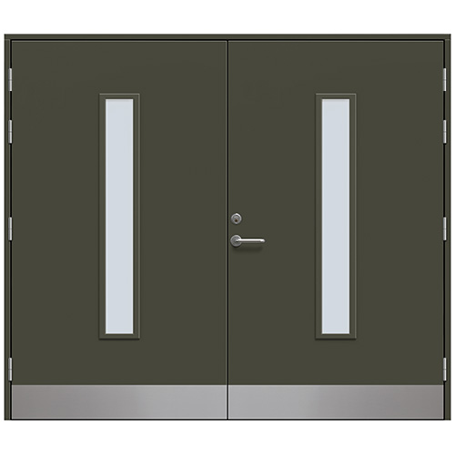 Slagport Stehag 2500 x 2000 mm, Olivgrön, Frostat glas