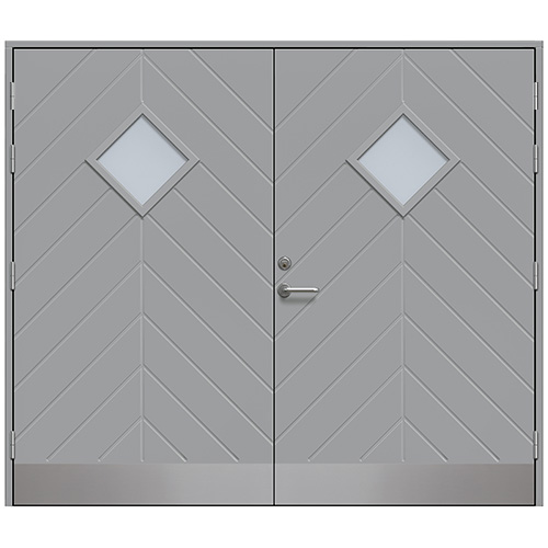 Slagport Saxtorp 2400 x 2000 mm, Stengrå, Frostat glas