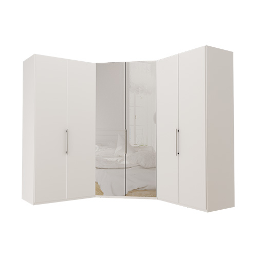 Garderob Atlanta - Vit 216 cm, Vit, 100 + walk-in + 100