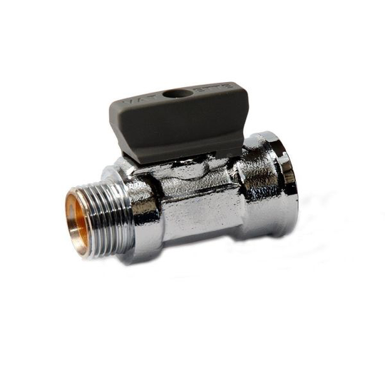 Vatette FG073043408 Kulventil rak, förkromad, med vred, inv /utv gänga G10 x G10