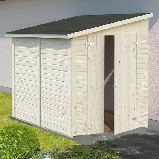 Fasadmonterat förråd Mia 3,7 - 5,5 m² Shingel, 3,7 m²