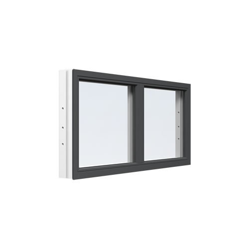 Energi Aluminium Fast fönster med mittpost 11, 13, Antracitgrå