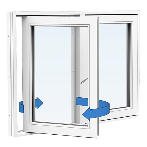 Energi Aluminium Sideswing-fönster 11, 17, Vit