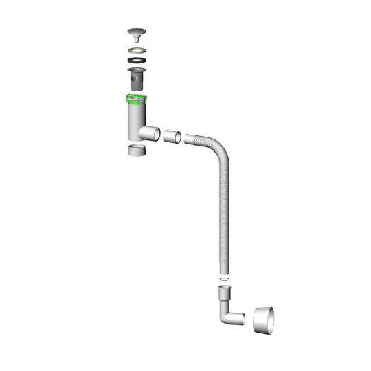 Prevex 1532400 Vattenlås 40/32 mm, vit, komplett sats