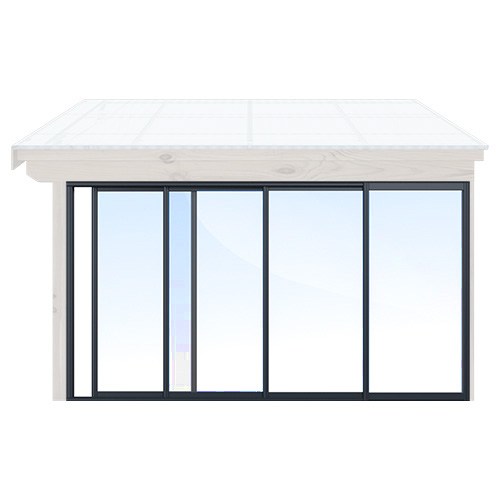 Skjutbara dörrar Vår/Höst - Isolent Antracitgrå, Original Design, 330 cm - 4 luckor