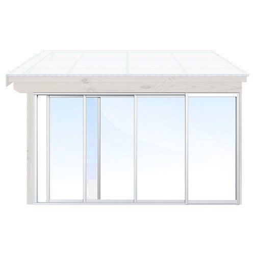 Skjutbara dörrar Sommar - Optimal Vit, Original, 300 cm - 4 luckor