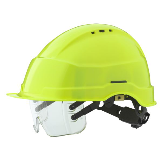 Wenaas 630719 Skyddshjälm med visir, ventilerad Gul Hi-Viz