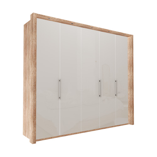 Garderob Atlanta - Ljus rustik ek 236 cm, 250 cm, Med ram