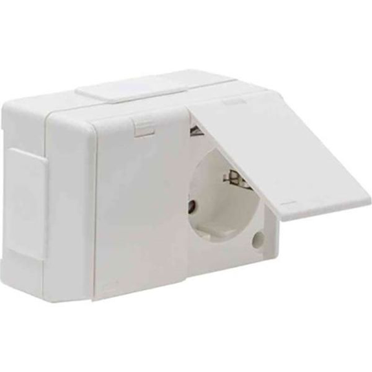 Elko 4044262213 Vägguttag kapslad, 2-vägs med lock