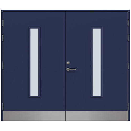 Slagport Stehag 2400 x 2000 mm, Marinblå, Frostat glas
