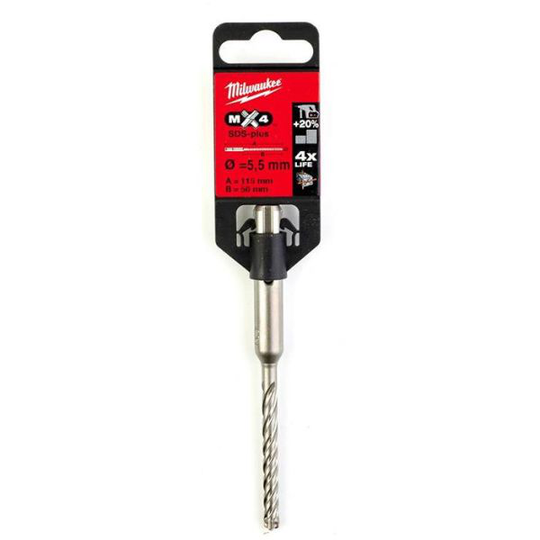 Milwaukee MX4 Hammarborr SDS-Plus, 4-skärs 5,5x115 mm
