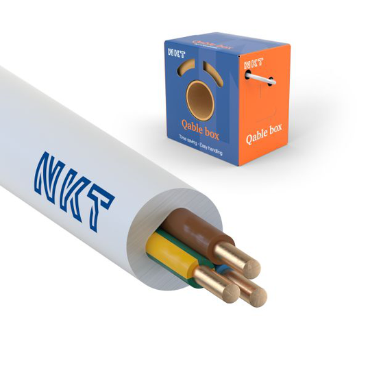 NKT EXQ XTRA Installationskabel 3G2.5 mm², 300/500V 50 m, kartong