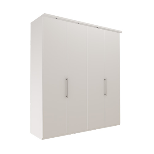 Garderob Atlanta - Vit 236 cm, 200 cm, Med kornisch