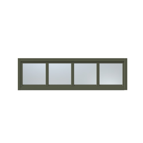 Överljus med spröjs Näs 9x4, Olivgrön, Frostat glas