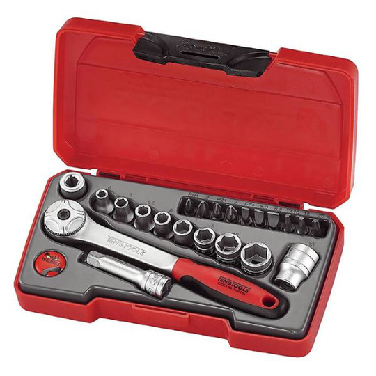 Teng Tools T1422 Hylsnyckelsats 1/4", 22 delar