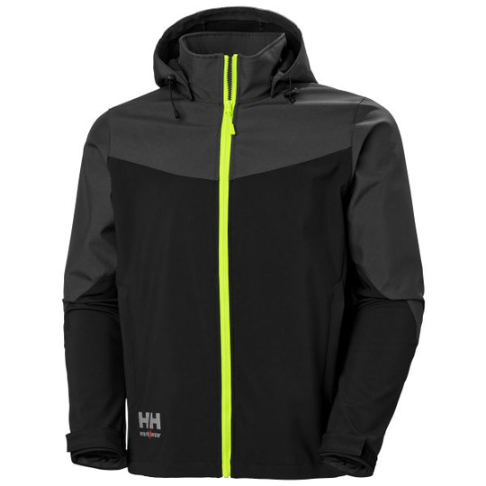 Helly Hansen Workwear Oxford 74290_999 Softshelljacka med huva, svart XXL