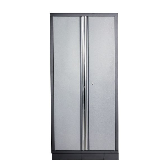 PELA 497514 Högskåp 915x458x2000 mm, silver/svart