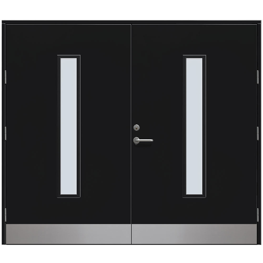 Slagport Stehag 2400 x 2100 mm, Frostat glas, Svart