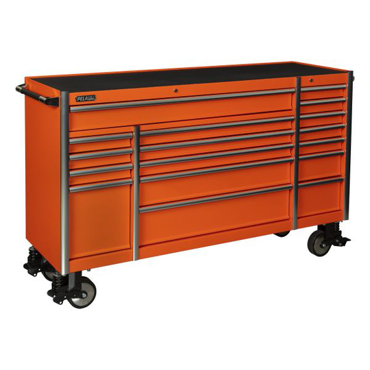 PELA USA 512837 Verktygsvagn utan verktygssats, 17 lådor Orange