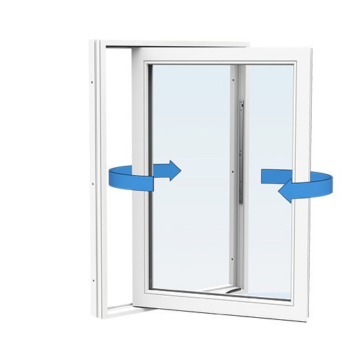 Energi Aluminium Sideswing-fönster 5, 8, Vit
