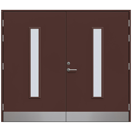 Slagport Stehag 2500 x 2000 mm, Nötbrun, Frostat glas