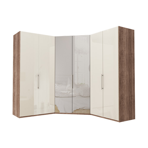 Garderob Atlanta - Mörk rustik ek 216 cm, 100 + walk-in + 100