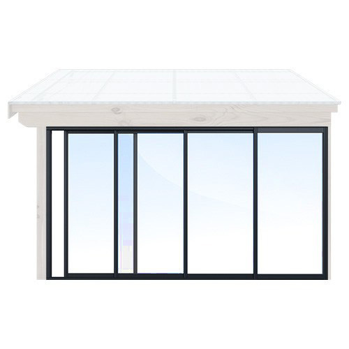 Skjutbara dörrar Sommar - Optimal Original, 320 cm - 4 luckor, Svart