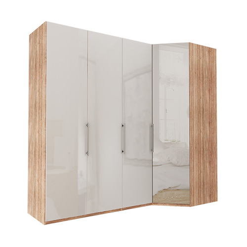 Garderob Atlanta - Ljus rustik ek 236 cm, 150 cm, Hörn