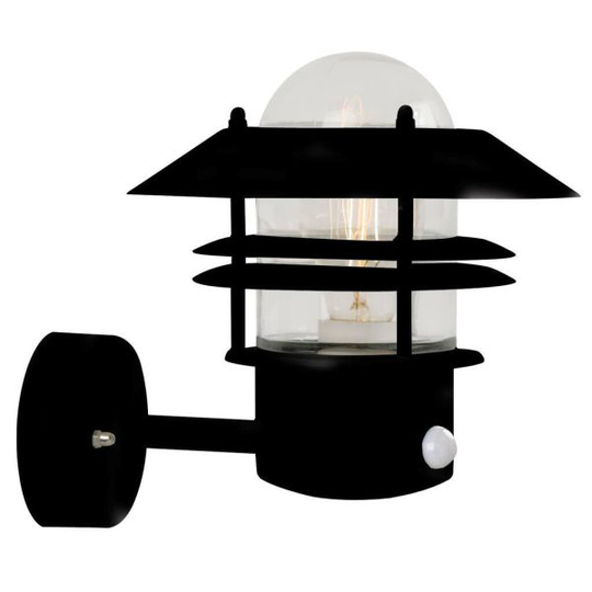 Nordlux BLOKHUS 25031003 Väggarmatur sensor, E27, 60W, IP54 Svart