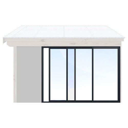 Skjutbara dörrar Sommar - Optimal Original, 300 cm - 3 luckor, Svart