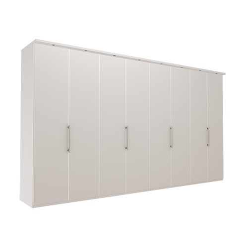 Garderob Atlanta - Vit 216 cm, 400 cm, Med kornisch