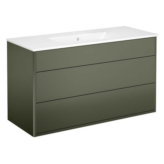 Gustavsberg Graphic Kommod grön, 100 cm Med tvättställ