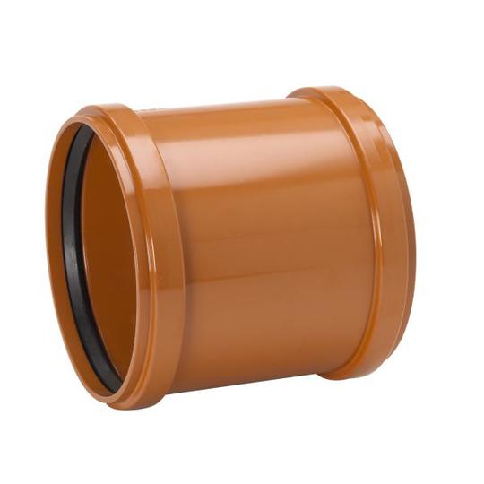 Uponor 3002071181 Dubbelmuff med kant, PVC, 110 mm