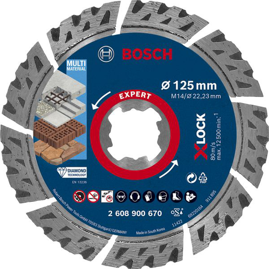 Bosch Expert Multimaterial Diamantkapskiva med X-LOCK. Ø 125 mm