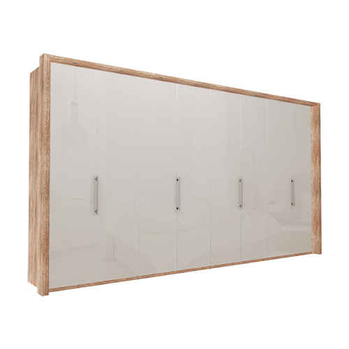 Garderob Atlanta - Ljus rustik ek 236 cm, 400 cm, Med ram