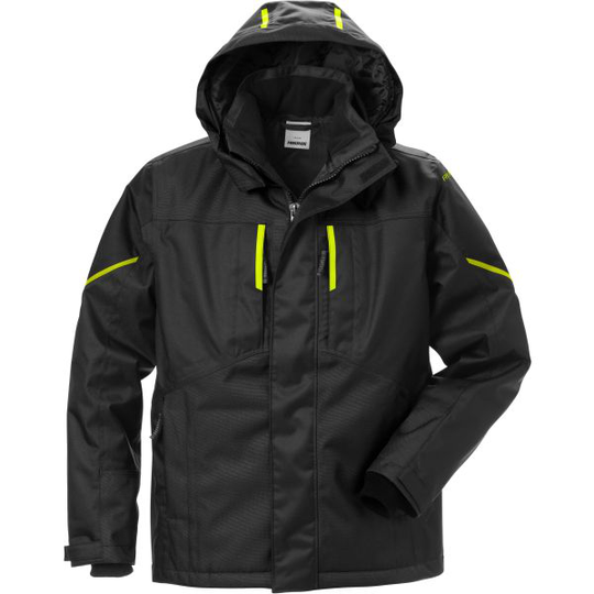 Fristads 4058 GTC Vinterjacka svart/Hi-Vis gul 3XL
