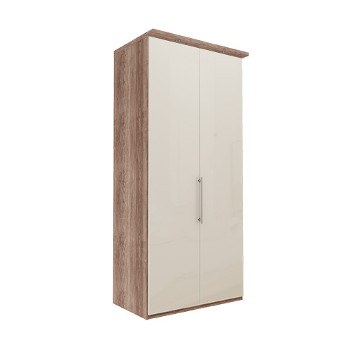 Garderob Atlanta - Mörk rustik ek Höger, 216 cm, Med kornisch