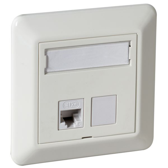Elko EKO02540 Modularuttag rak, vit 1 koppling