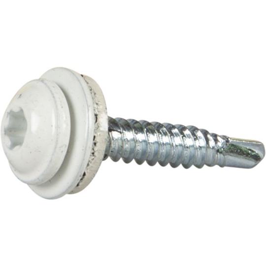 ESSVE 513562 Montageskruv 4,2 x 25 mm, TX20, med bricka vit (RAL9010), 20-pack