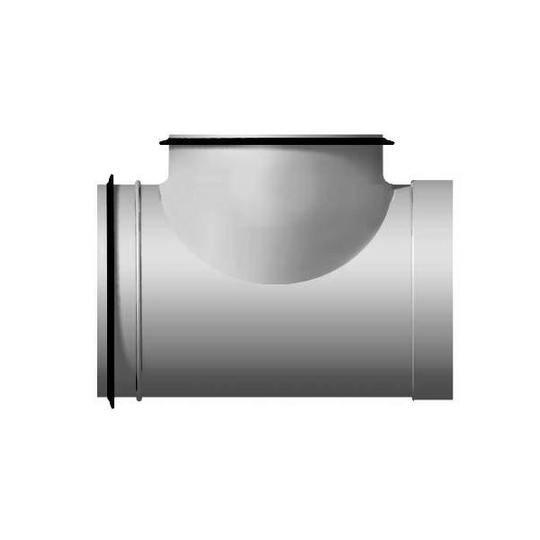 FläktGroup BDET-3-012-012 T-rör kort, Ø 125 x Ø 125 mm, muff x nippel